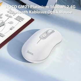 Resim HOCO GM21 Platinium 1600dPi 2.4G Bluetooth Kablosuz Optik Mouse Beyaz 