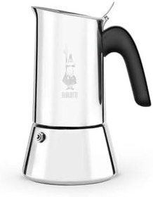 Resim Bialetti - Venus: 2 Cups Ocak Üstü Espresso Pişirici - 85ml - Gümüş Renk - Paslanmaz Çelik Gövde - Patentli Güvenlik Valfi - Tüm Ocak Türleri İçin Uygundur (İndüksiyon Hariç) 