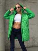 Resim Kadın Kapitone Şişme Mont Yeşil 