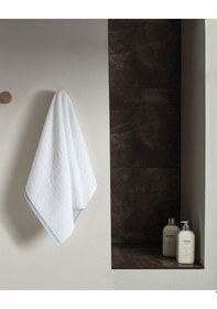 Resim Madame Coco Angelise %100 Pamuk Yüz Havlusu - Beyaz/mavi - 50x70 Cm 8684427221655 Beyaz 