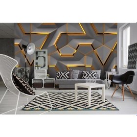 Resim 3 Boyutlu Geometrik Desen Duvar Kağıdı (397103952) 