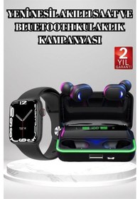 Resim Ucuz Ve Kaliteli Kulaklıklı Saat Seti Bluetooth Bağlantılı Akıllı Saat Ve Kulaklık 