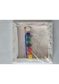 Resim Dinozor Desenli Tuval Boyama Seti 20x20 Cm Boya & Fırça Dahil 
