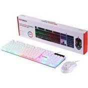 Resim Torima TMK-03 Gaming RGB Işıklı Kablolu Q Klavye ve Mouse Seti Beyaz 