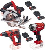 Resim Einhell Te-hd 18/12 Matkap Te-cı 18/1 Vidalama Te-cs 18/165/1 Daire Testere 3x2.5ah Akülü Set 
