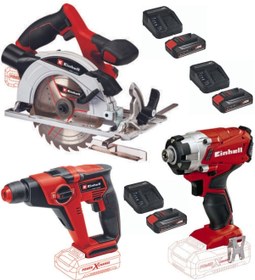 Resim Einhell Te-hd 18/12 Matkap Te-cı 18/1 Vidalama Te-cs 18/165/1 Daire Testere 3x2.5ah Akülü Set 