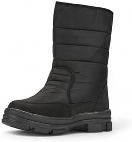 Resim Günlük Içi Termal Kaydırmaz Taban Cırtlı Kadın/Kız Siyah Kar Botu 