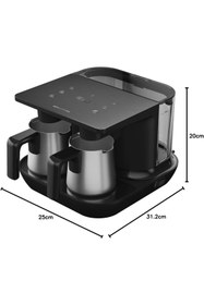 Resim Grundig Premium Çelik Cezveli Otomatik Su Hazneli Közde Türk Kahvesi ve Türk Kahvesi Makinesi 