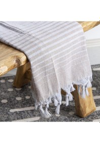 Resim Pamuklu Peştamal Alagra Bej 2'li Set Turuncu 