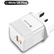 Resim Hızlı Usb Tip C Şarj Cihazı Hızlı Şarj 3.0 Hızlı Şarj Cihazı Taşınabilir Mobil Uk White 02 