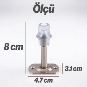 Resim Kapı Stoperi 10 Adet Tamponu Gümüş Krom 8 cm Metal Kapı Durdurucu Tutucu Kapı Altı Üstü Kolu Stopu 