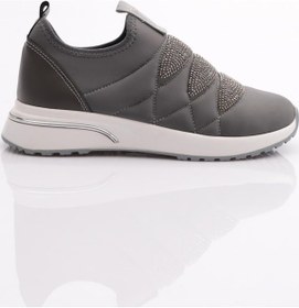 Resim Dgn 222 Kadin Kalin Taban Baklava Desenli Sneaker Ayakkabi 222-2494-R10683 Gri - Gri 