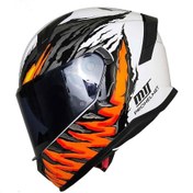 Resim Mts Pro Helmets M-910 Kapalı Motosiklet Kaskı Beyaz - Siyah - Turuncu 