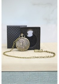 Resim Büro Ev Ofis Hediyesi İçin Kutulu Antik Kızılderili Figür Köstekli Saat 