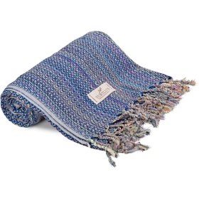 Resim Royal Series Pre-Washed 38"x72" Turkish Towel Highly Absorbent YURTLU'S - Blue 