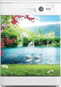 Resim Bulaşık Makinesi Sticker Kaplama Beyaz Eşya Kaplama Şelale Kuğu 