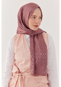 Resim Mirsoy Scarf Zikzak Desen Parlak Jakar Şal - Leylak Leylak 