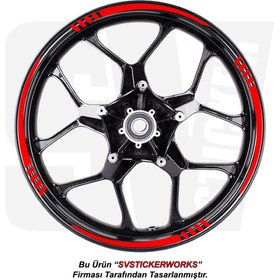 Resim ARONA Motor Jant Sticker Şeridi Yapışkanlı Dekor Sticker Modeli 16 Adet 