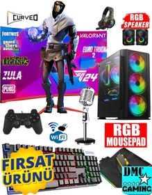 Resim DMC N247 (PUBG,GTA 5) Reyzen 7 5700x,32gb,1tb Ssd,rtx3050,27''curved 165hz,oyuncu Masaüstü Bilgisayarı 