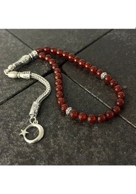 Resim Sertifikalı Kırmızı Akik 6mm 33lük Doğal Taş Tesbih 