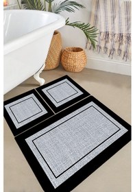 Resim Regona 3'lü Banyo Paspas Seti, Kaymaz Taban Klozet Takımı Djtbanyo Bej - Gri 