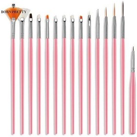 Resim Pembe Mükemmel Nail Art Çivi Süsler Kalem Yumuşak Kıllar Plastik Tutması Rahat 