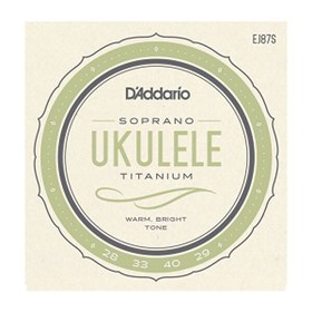 Resim D'addario EJ87S Soprano Titanium Warm Bright Ukulele Tel Seti 