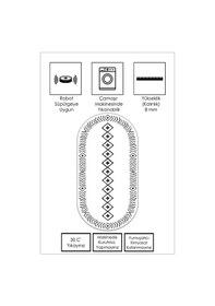 Resim West Home Makinede Yıkanabilir Kaymaz Taban Leke Tutmaz Oval Yolluk Ev Dekorasyonu İçin Beyaz Kesme Yolluk 375 White Oval Yolluk 