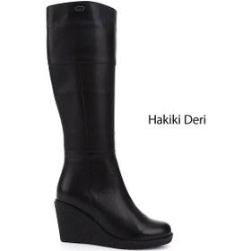 Resim Gönderi(R) Gönderi R Kadın Siyah Fermuarlı Dolgu Topuklu Hakiki Deri Çizme Gkzc13444587 Siyah 