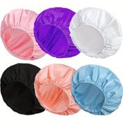 Resim 1 adet/3 adet Sevimli Polka Dot Baskılı Duş Kapları, Kaymaz Duş Kapağı Plastik Yeniden Kullanılabilir Duş Kapları Elastik Bant Banyo Saç Şapkası Kadınlar Bayanlar Spa Salon Yıkanabilir Elastik Bant Banyo Saç Şapkası Uzun Saçlar, Örgüler Hediye Yaşlılar Ebeveynler ve Sevgililer için 
