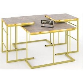 Resim Uslucan Alışveriş Orta Sehpa Ve Zigon Sehpa Solo Set Gold Gordion Çok Renkli 
