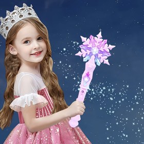 Resim Parıldayan Prenses Kar Tanesi Işık Asası - Noel, Cadılar Bayramı & Şükran Günü Hediyeleri İçin Mükemmel (Pil Dahil Değildir) 