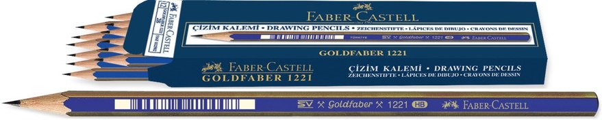 Resim Faber-Castell Goldfaber Dereceli Kalem 1221 (5B) 12'li Paket 