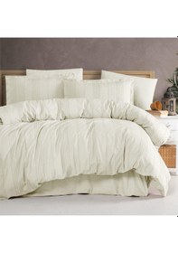 Resim Clasy Ranforce Nevresim Takımı Çift Kişilik Arakis V5 Ekru 