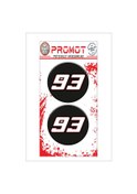 Resim Marquez 93 3d Kabartmalı Damla Logo Sticker 5cm 01 