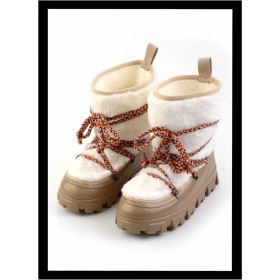 Resim Bambi Bej Kürklü Kadın Kar Botu K02661000597 