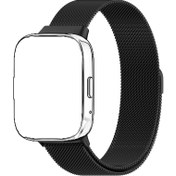 Resim Redmi Watch 3/3 Lite için Dayanıklı MIOHHR Milano Halkası Paslanmaz Çelik Ağ Bant - Manyetik Toka, Yüksek Kalite, Şık Siyah Metal Kayış Erkekler ve Kadınlar İçin, Akıllı Saat Geliştirme | Modern Aksesuar | Yüksek Kaliteli Kolbağı, Akıllı Saat Kayışı 