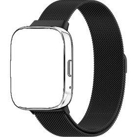 Resim Redmi Watch 3/3 Lite için Dayanıklı MIOHHR Milano Halkası Paslanmaz Çelik Ağ Bant - Manyetik Toka, Yüksek Kalite, Şık Siyah Metal Kayış Erkekler ve Kadınlar İçin, Akıllı Saat Geliştirme | Modern Aksesuar | Yüksek Kaliteli Kolbağı, Akıllı Saat Kayışı 