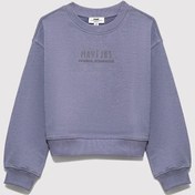 Resim Mavi Logo Baskılı Mor Kız Çocuk Sweatshirt M7s10146-88095 Mor 