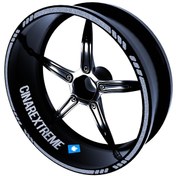 Resim 4 Parçalı Kesikli Tasarımlı Yaldızlı Gümüş Jant Şeridi Sticker Çınar Extreme 
