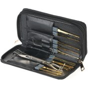 Resim Mufunye 24 Parça Titatanyum Kaplama Eğitim Kilidi Aracı Seti - Siyah Deri Çanta İle Başlangıçcılar İçin Kilidi Açma Becerisi Geliştirme Eğitimi 