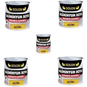 Resim solon 5 Adet Alüminyum Yaldız Boya Altın 125 Ml. 