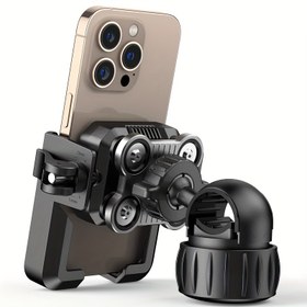 Resim Anti-Şok Motosiklet Telefon Tutucu - 10.16-17.78cm Telefonlar için Hızlı Kilitli Gidon Kelepçesi, Titreşim Önleyici (Araçsız 30 Saniyede Kurulum) 