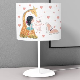 Resim instababyrooms Zürafa Kelebek Desenli Çocuk Odası Dijital Baskılı Çocuk Odası Masaüstü Abajur Avize 