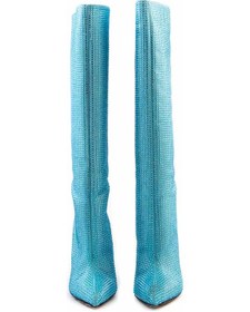 Resim Mocassini Kadın Topuklu Çizme 66712 Turkuaz 