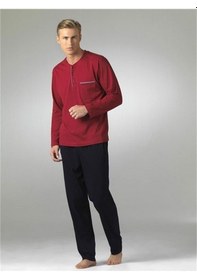 Resim Pierre Cardin Bay Penye Pijama Takım Uzun Kol 5454 