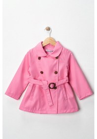Resim Miniğimin Cicileri Trençkot Kemerli Astarlı Kız Çocuk - Pembe Pembe 