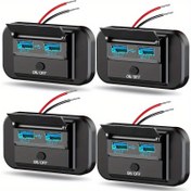 Resim 1 Adet 12V RV Anahtarlı USB Çıkışı ile Hızlı Şarj QC3.0 USB-A Portlu Duvar Montajı Panosu, 12 Volt Araba USB Soketi Şarj Adaptörü için Karavan Deniz Teknesi Otobüs Motosiklet Kamyon Golf Arabası Fişleri, Girişler ve Prizler 