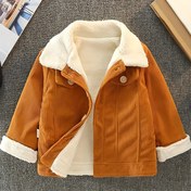 Resim BABICOLOR Gençlerin Rahat Polarlı Korduroy Ceketi Düğmeli Ön & Ribbed Cuff - Hafif Sıcak Sonbahar/Kış Dış Giyim Erkekler ve Kızlar İçin, Gençler Kış Ceketi, Parti Stili Ceket, Peluş Astarlı Ceket, Kalın 