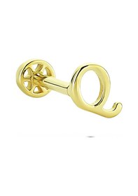 Resim Glorria Altın Q Harfi Tragus Piercing Altın 